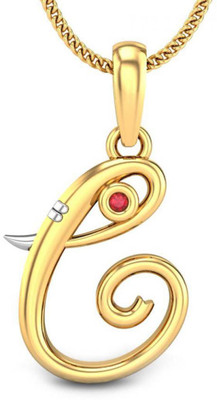 20% OFF on Candere Initial C Vakratunda 18K Ruby Yellow Gold Pendant