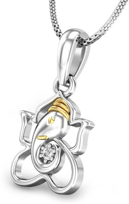 19% OFF on Candere Vignesh Diamond Rhodium Plated 18K White Gold Pendant