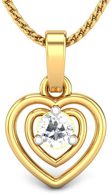 20% OFF on Candere Rachana Diamond Rhodium Plated 14K Yellow Gold Pendant