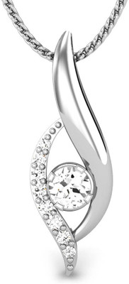 Candere Lion Eye Diamond Rhodium Plated 14K White Gold Pendant Candere Lion Eye Diamond Rhodium Plated 14K White Gold Pendant