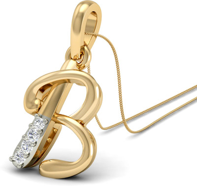 WearYourShine by PCJ The Initial B Diamond 18K Diamond Gold Pendant
