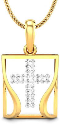 19% OFF on Candere Soul Cross 18K Diamond Yellow Gold Pendant
