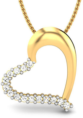 19% OFF on Candere Adorable Love Diamond Rhodium Plated 14K Yellow Gold Pendant
