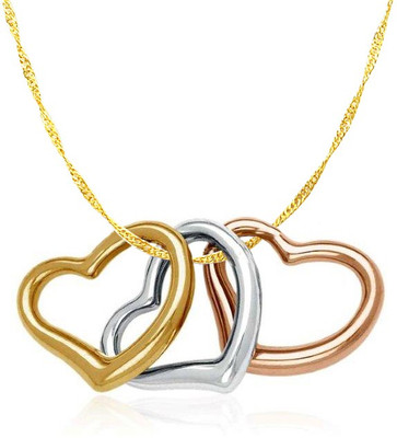 70% OFF on Exxotic Jewelz Sweet Heart 22K Yellow Gold, Rose Gold, Rhodium Plated Silver Pendant