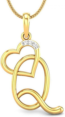 20% OFF on Candere Q Love Rhodium Plated 18K Diamond Yellow Gold Pendant
