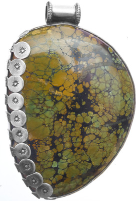 Exotic India Large Turquoise Sterling Silver Pendant Exotic India Large Turquoise Sterling Silver Pendant