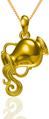 52% OFF on Exxotic Jewelz Aquarius Zodiac 22K Yellow Gold Plated Silver Pendant