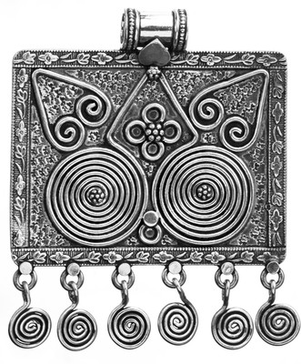 Exotic India Spiral Sterling Silver Pendant