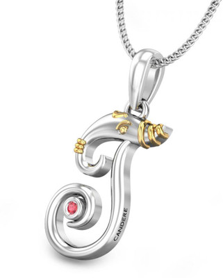 20% OFF on Candere Initial J Vakratunda 18K Ruby White Gold Pendant