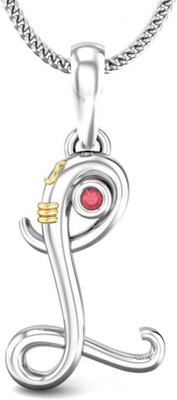 20% OFF on Candere Initial L Vakratunda 14K Ruby White Gold Pendant