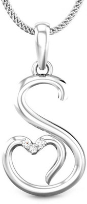 20% OFF on Candere S Love Rhodium Plated 18K Diamond White Gold Pendant