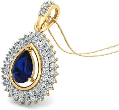 WearYourShine by PCJ The Brana Diamond 18K Diamond, Sapphire Yellow Gold Pendant