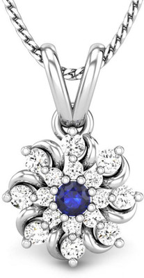19% OFF on Candere Sparkling Sapphire 18K Sapphire, Diamond White Gold Pendant