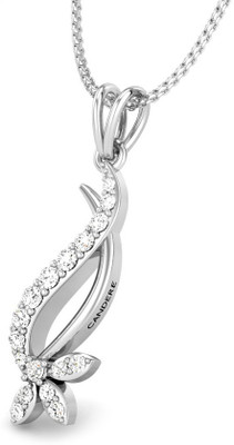 Candere Manjika Diamond Rhodium Plated 14K White Gold Pendant