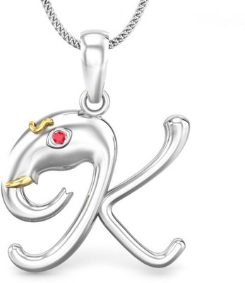 19% OFF on Candere Initial K Vakratunda 14K Ruby White Gold Pendant