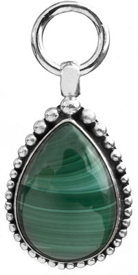 Exotic India Designer Malachite Sterling Silver Pendant