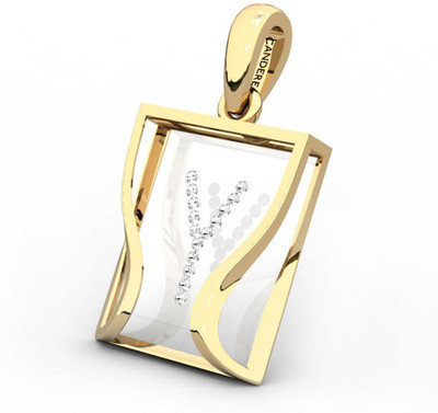 20% OFF on Candere The Initial Y 18K Diamond Yellow Gold Pendant