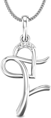 19% OFF on Candere F Love Rhodium Plated 14K Diamond White Gold Pendant