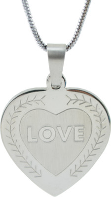 70% OFF on Diovanni Friends to Lovers Engraved Designer Necklace For Women in Stainless Steel Silver Plated Stainless Steel Pendant