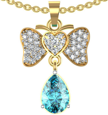 73% OFF on Suvarnadeep Rose Yellow Gold Plated Zircon Sterling Silver Pendant