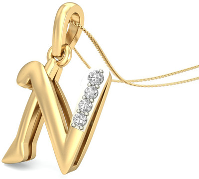WearYourShine by PCJ The Initial N Diamond 18K Diamond Gold Pendant