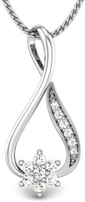 19% OFF on Candere Star Lock Diamond Rhodium Plated 18K White Gold Pendant