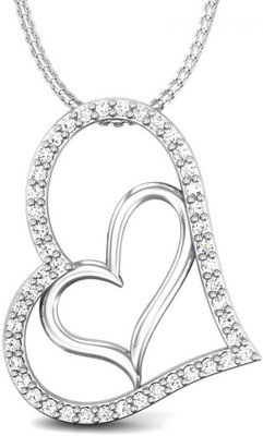 Candere Molly Rhodium Plated 18K Diamond White Gold Pendant