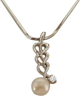 28% OFF on Surat Diamond Diamond, Pearl Sterling Silver Pendant