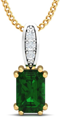 KuberBox Meridian Emerald 14K Emerald Yellow Gold Pendant