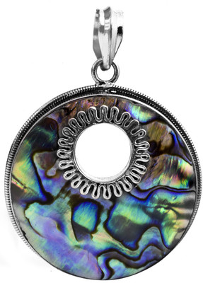 Exotic India Abalone Sterling Silver Pendant Exotic India Abalone Sterling Silver Pendant