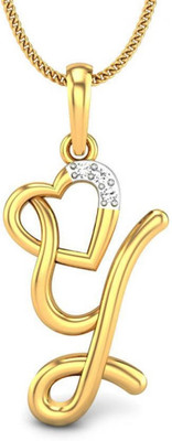 19% OFF on Candere Y Love Rhodium Plated 18K Diamond Yellow Gold Pendant