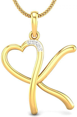 19% OFF on Candere K Love Rhodium Plated 14K Diamond Yellow Gold Pendant