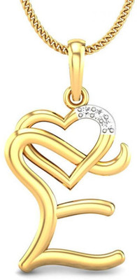 20% OFF on Candere E Love Rhodium Plated 18K Diamond Yellow Gold Pendant