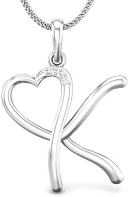 19% OFF on Candere K Love Rhodium Plated 14K Diamond White Gold Pendant