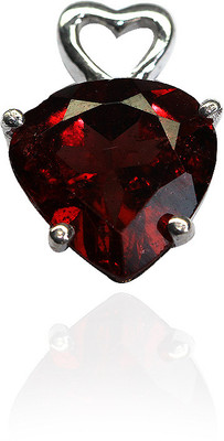 30% OFF on Exxotic Jewelz Trendy Heart Rhodium Plated Garnet Silver Pendant