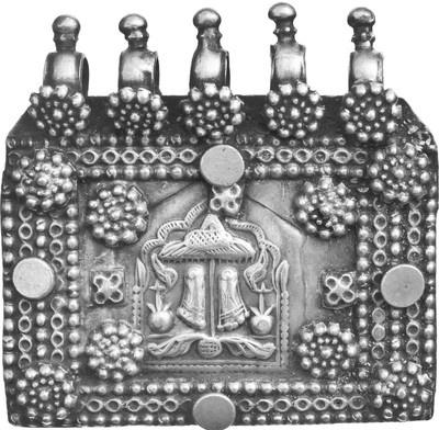 Exotic India Auspicious Lotus Feet of Vishnu Pendant Sterling Silver Pendant