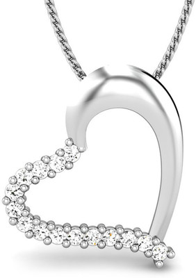 19% OFF on Candere Adorable Love Diamond Rhodium Plated 18K White Gold Pendant