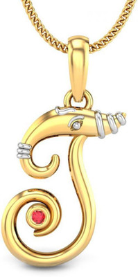 20% OFF on Candere Initial J Vakratunda 18K Ruby Yellow Gold Pendant