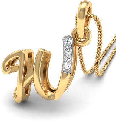 WearYourShine by PCJ The Initial W Diamond 18K Diamond Gold Pendant