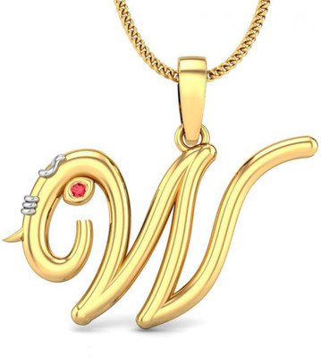 20% OFF on Candere Initial W Vakratunda 14K Ruby Yellow Gold Pendant