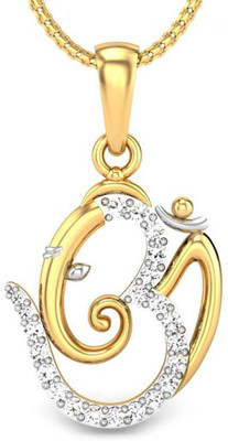 Candere Omkar 14K Diamond Yellow Gold Pendant