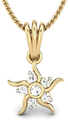 19% OFF on Candere Starshine Diamond Rhodium Plated 14K Yellow Gold Pendant