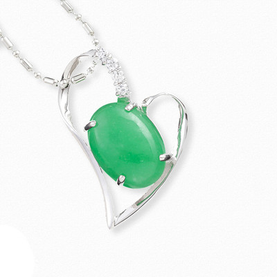 23% OFF on Aapno Rajasthan Oval Green Agate CZ Pendant Silver Locket