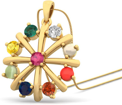 WearYourShine by PCJ The Jule 18K Diamond, Ruby, Emerald, Sapphire, Coral, Garnet, Cat's Eye Gold Pendant