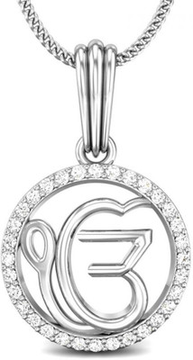 Candere Ek Onkar 14K Diamond White Gold Pendant