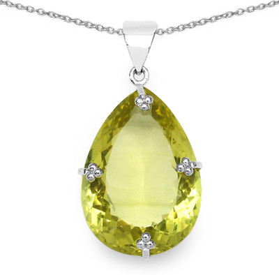 60% OFF on Silverona Solitaire Rhodium Plated Topaz Sterling Silver Pendant