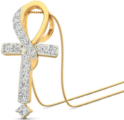 20% OFF on WearYourShine by PCJ The Faith Cross Yellow Gold Plated 18K Diamond Gold Pendant