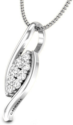 20% OFF on Candere Lily Aster Diamond Rhodium Plated 14K White Gold Pendant