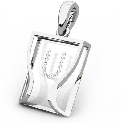 20% OFF on Candere The Initial U 18K Diamond White Gold Pendant