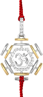 Candere Divine Om Diamond Rhodium Plated 14K White Gold Pendant
